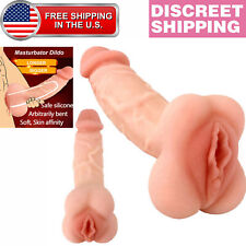 Penis Sleeve Extender Sex Toy Realistic Vagina Pocket Pussy Masturbator Stroker, used for sale  Shipping to South Africa