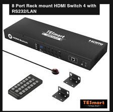Conmutador HDMI TESmart 8×1 8 en 1 salida 4K @ 60Hz HDCP con orejeras en rack de 19 pulgadas RS-232 segunda mano  Embacar hacia Argentina
