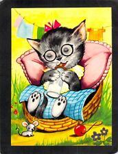 S0047 Cute Cat Baby Bottle 3D Lenticular Winky Eyes Kruger postcard, used for sale  Shipping to South Africa