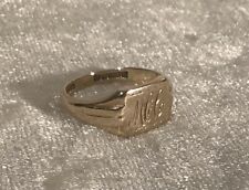 9ct Gold Signet Ring Antique/Vintage UK Size J 1/2 USA 5 Miners? Masonic Number. for sale  Shipping to South Africa