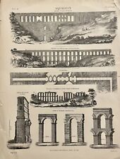 Antique Encyclopedia Britannica Print c.1875 - Aqueducts, used for sale  Shipping to South Africa