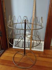 Vintage MCM Gold Wire Metal Shoe Rack Rotating Spinning 12 Pairs 2 Tiered  for sale  Shipping to South Africa