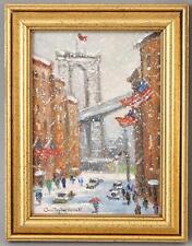 Usado, Pintura a óleo Christopher Willett Manhattan Bridge Nova York neve inverno comprar usado  Enviando para Brazil