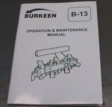 BURKEEN B13 Walk Behind Trencher Operator Maintenance Owner Manual operation, used for sale  Shipping to Canada