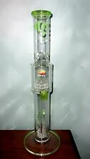 TALL Diamond Glass ™ 16” THICK Green Inline  Double Perc BONG Glass Water Pipe, used for sale  Shipping to South Africa