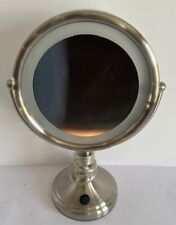 Used, Lighted Makeup Mirror 8” Double Sided 10X Magnifying Vanity Silver for sale  Shipping to South Africa