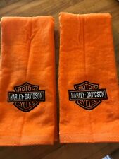 Juego de 2 toallas de mano con logotipo de motocicletas Harley-Davidson color naranja segunda mano  Embacar hacia Argentina