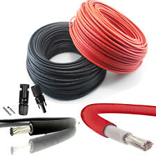 Solar Panel PV Cable DC Rated 4mm² & 6mm² + MC4 Connector Crimp Wire Red/Black, used for sale  Shipping to South Africa