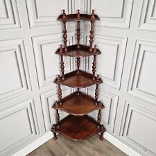 Antique Victorian Turned Solid Wooden 5 Tier Whatnot Shelves Table Plant Stand, used for sale  Shipping to South Africa