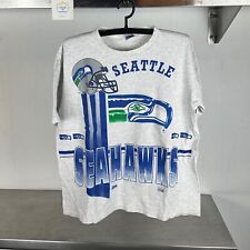 Vintage 1993 Seattle Seahawks Football AOP NFL XL Gray single stitch t-shirt, used for sale  Shipping to South Africa