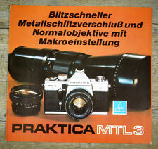 Pentacon folleto Praktica mtl3 MTL 3 folleto cámara publicitarias objetiva (x8010 segunda mano  Embacar hacia Spain