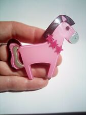 Used, Vintage Brooch Large Lucite/Acrylic Pink Horse for sale  Shipping to Ireland