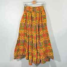 Women's Multicolor Orange Based Full Length Dashiki Skirt for sale  Shipping to South Africa