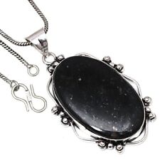 925 Silver Nuummite Stone Gemstone Handmade Mother's Day Jewelry Pendants 2.25", used for sale  Shipping to South Africa