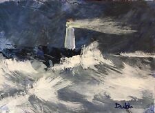 Used, Original ACEO Painting Lighthouse Wave Seascape Landscape Water Ocean Artwork for sale  Shipping to Canada