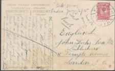 Pocztówka (PPC) - Finlandia - Kanał Saimaa - znaczek rosyjski, Kotka pmk 1915 na sprzedaż  Wysyłka do Poland