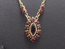 Collier 333 GOLD 8 Karat Gelbgold art deko necklace Granat Halskette G2352/22 gebraucht kaufen  Weststadt