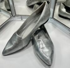 Bellini Shoes Silver Pointed Toe Flats Sz. 9M for sale  Shipping to South Africa