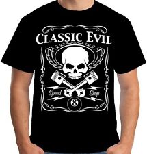 Classic Evil Velocidad Tienda Pistons Bicicleta Retro Hot Rod US Coche V8 Camisa comprar usado  Enviando para Brazil