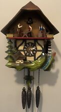 Vintage Black Forest GERMAN Musical Cuckoo Clock Men Chopping Sawing Water Wheel for sale  Shipping to South Africa