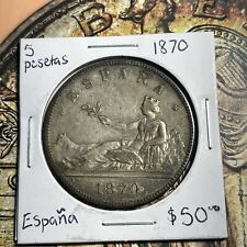 Pesetas 1870 silver for sale  Palmetto
