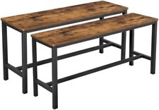 VASAGLE Set of 2 Table Benches Indoor Benches Durable Metal Frame Vintage KTB33X for sale  Shipping to South Africa