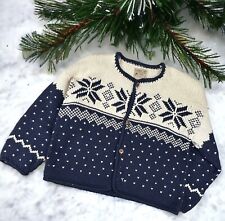 Cardigã suéter feito à mão Bolívia 100% algodão inverno flocos de neve GG comprar usado  Enviando para Brazil