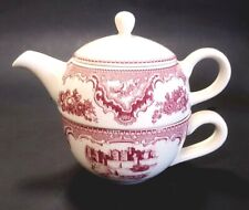 Johnson Bros Individual Teapot & Lid with Cup Pink Old Britain Castles  for sale  Portland