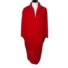 Daymor Couture Vintage Womens Dress Red Size 10 Avant Garde Batwing Pleated Zip for sale  Shipping to South Africa