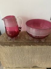 Victorian cranberry glass for sale  PRESTON