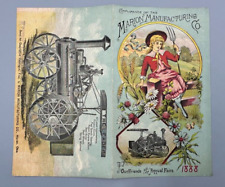 Cartão comercial publicitário 1888 MARION Ohio Leader THRESHING ENGINE Victorian FARM comprar usado  Enviando para Brazil