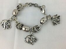 Charm bracelet with elephant charms. Miglio 'Chobe' African bracelet #B1438 for sale  Shipping to South Africa