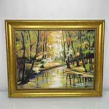 Used, Vintage Oil Painting Original Spring Nature Landscape Forest River Framed Signed for sale  Shipping to Canada