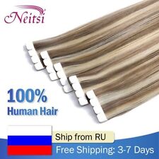 Mini fita Ombre em extensão de cabelo humano adesivo reto trama de pele cabelo natural comprar usado  Enviando para Brazil