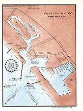 1966 Vintage Estampa Mapa da Califórnia Ventura Marina Navio Iate Barco, usado comprar usado  Enviando para Brazil