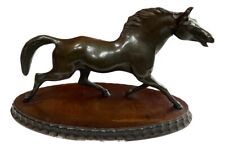 Used, Antique Arabian Horse Sculpture Statue Art Deco Bronze and Imbuia Wood for sale  Shipping to South Africa