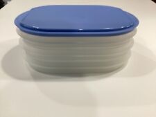 Tupperware 4 Pçs Geladeira Empilhável Deli Keeper Carne Queijo 2576 tampa transparente/azul NOS, usado comprar usado  Enviando para Brazil