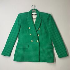 Usado, Blazer feminino Zara XL verde tweed jaqueta peito duplo forrado com botão dourado comprar usado  Enviando para Brazil
