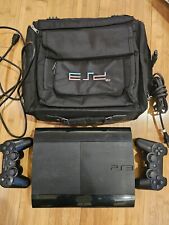 Used, Sony PlayStation 3 Console PS3 Super Slim Black Bundle Controller & Cords w/ Bag for sale  Shipping to South Africa