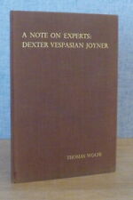UMA NOTA SOBRE ESPECIALISTAS: Dexter Vespasian Joyner por Thomas Wolfe 1939 Ltd Ed Crown 8vo comprar usado  Enviando para Brazil