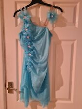 Pretty, Sparkly Blue Ice Skating Dress Built In Knickers Size Small Adult/teen for sale  Shipping to South Africa