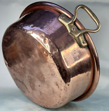 Antique French Traditional Cooking Extra Large Heavy Copper Preserve Jam Pan, used for sale  Shipping to South Africa
