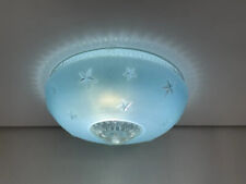 VINTAGE 1950's Baby Blue Colored Glass Ceiling Light Fixture NO Cracks *Nice for sale  Shipping to South Africa