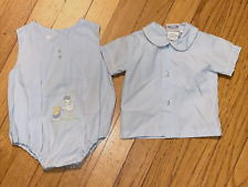 Romper e camisa combinando vintage Petit Ami bordado urso cegonha bolha tamanho 0 novo na caixa comprar usado  Enviando para Brazil