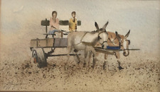 Stunning Johan Manefeldt South African Artist Watercolour Donkeys for sale  Shipping to South Africa