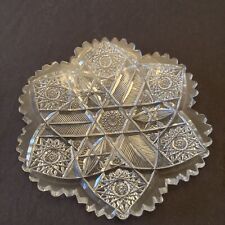 Antique American Brilliant Cut Glass Crystal Small Plate  Hob/Sawtooth Edge 6.5” for sale  Shipping to South Africa