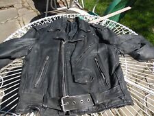 Jaqueta de motocicleta vintage anos 70 couro preto motociclista pistola bolso cinto não limpa M comprar usado  Enviando para Brazil