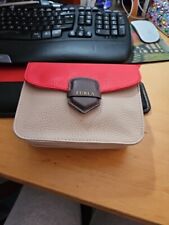 Furla Pebble Grain Clutch Bag - Taupe & Red, used for sale  Shipping to South Africa