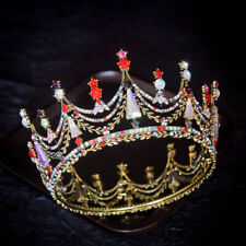 Luxury Crystal Silver Gold AB Multi Queen Princess Round Crown Wedding Prom for sale  Shipping to South Africa