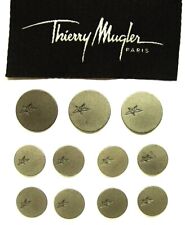 THIERRY MUGLER Paris Botões de Substituição 11 Tom Prata Metal Bom Estado Usado comprar usado  Enviando para Brazil